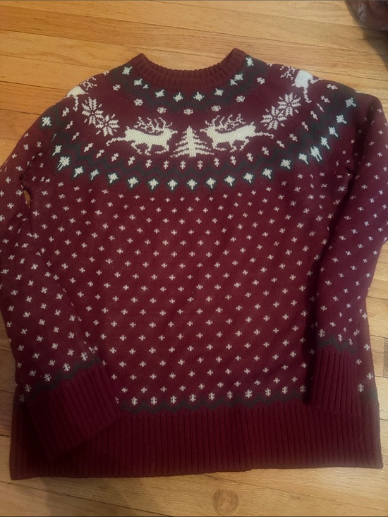 Kiel James Patrick Sweaters - Kiel James Patrick Burgundy Fair Isle Reindeer Sweater Large